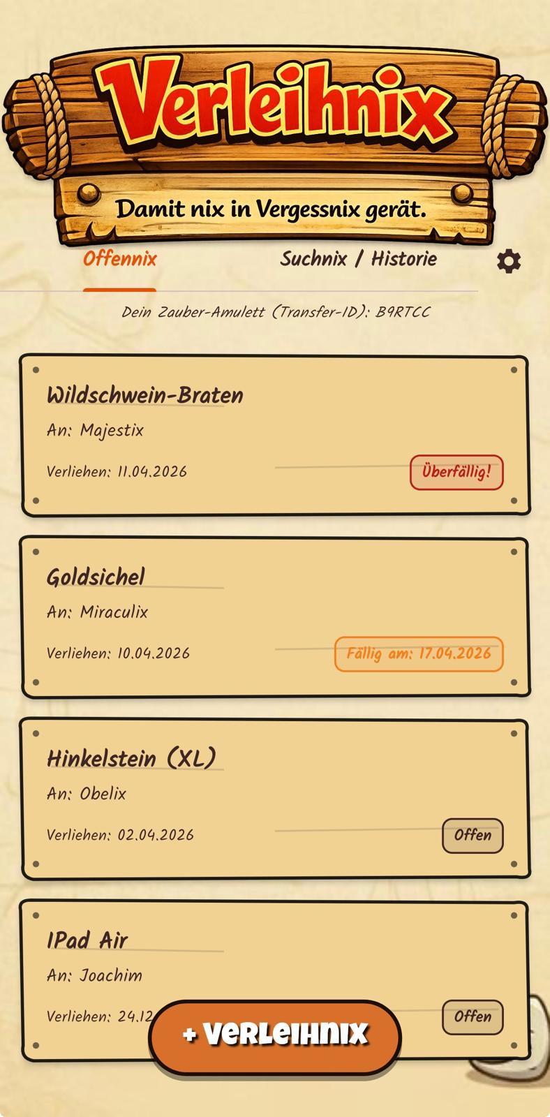 Verleihnix Screenshot